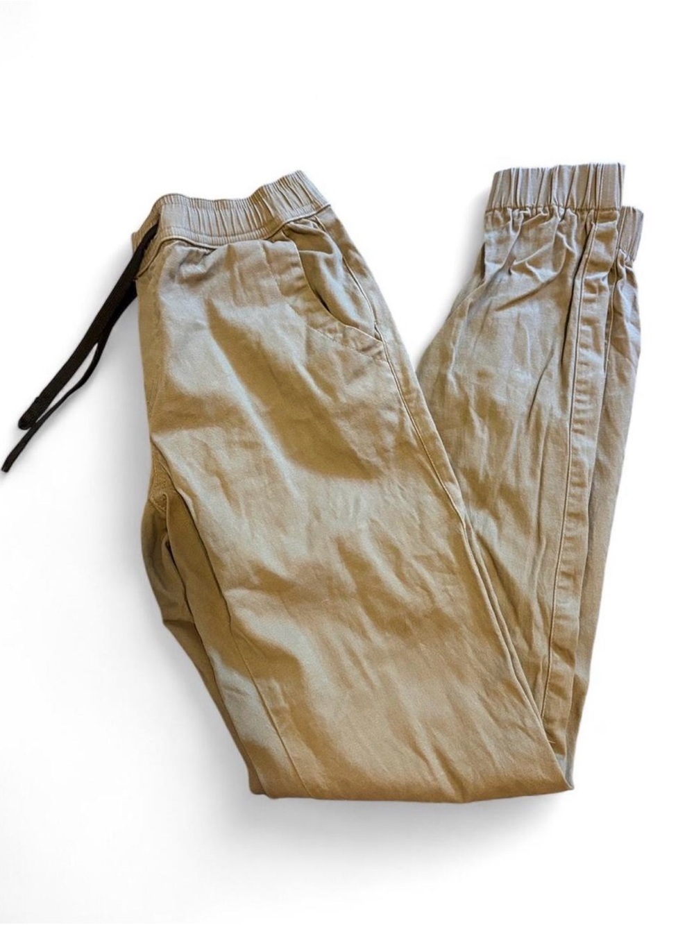Women's Classic Drawstring Joggers - Tan - Picture 6 of 7